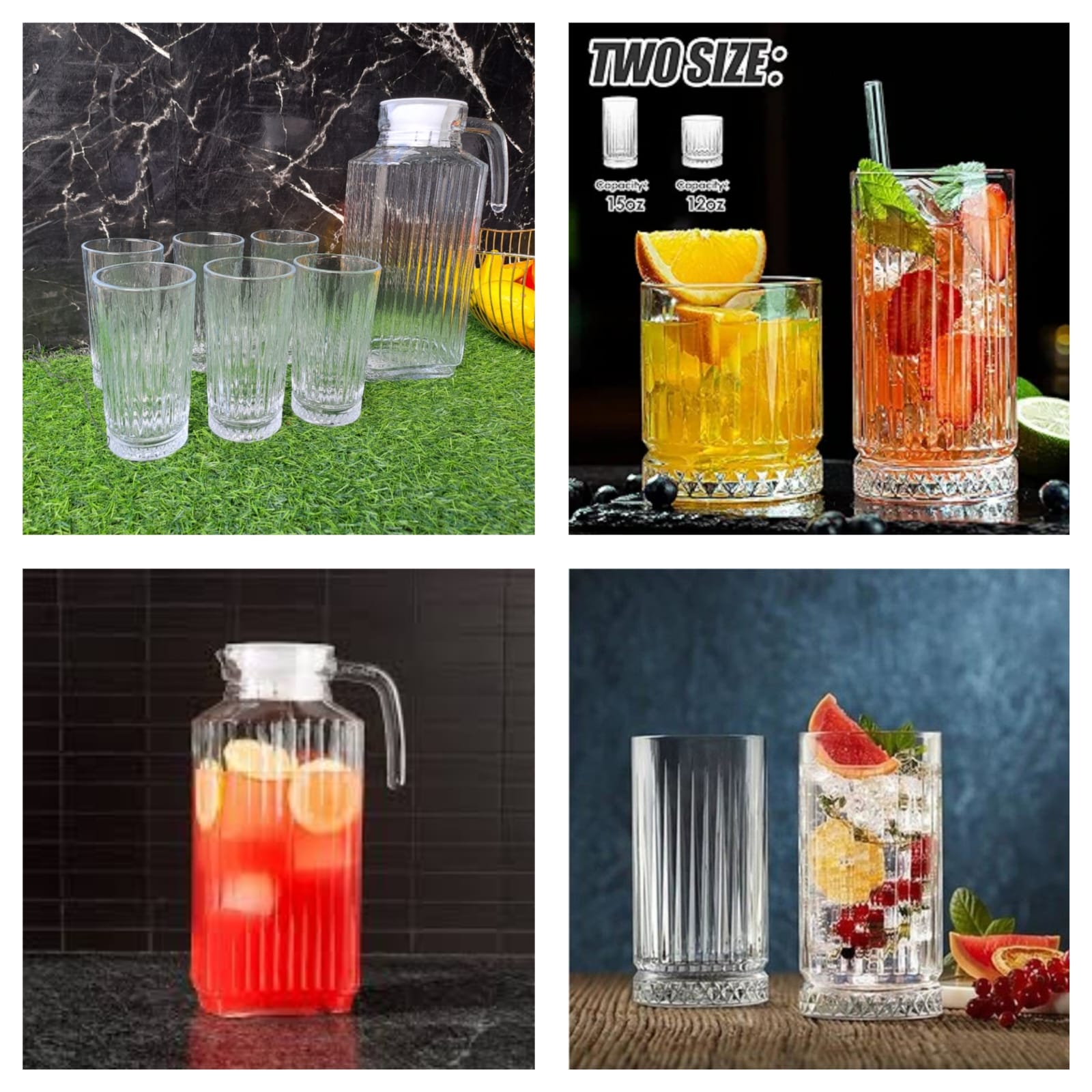 7pc drinkware set1.8lt jug 6glasses